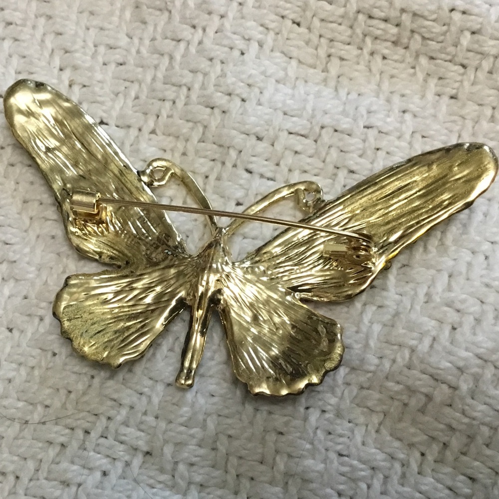 Butterfly Rhinestone Brooch Pin - Picture 2 of 2